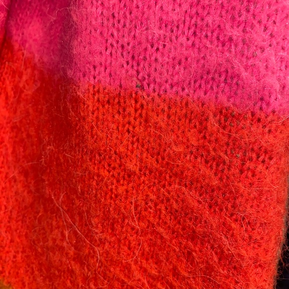 Scotch & Soda Balloon Sleeve Rainbow Stripe Cardigan Cotton Blend Sweater L - Picture 12 of 14